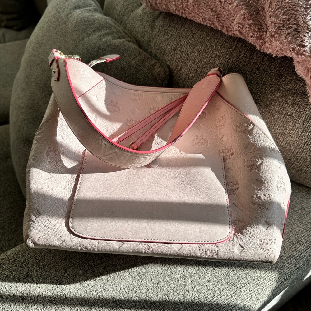 Pink leather MCM shoulder bag
